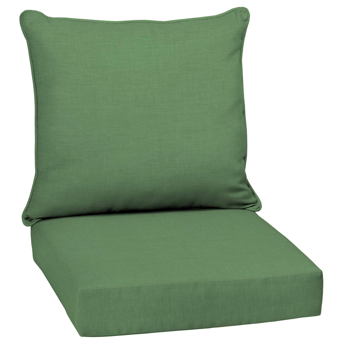 Arden Selections outdoor deep seat cushion set in Bright Moss Green, front view for patio comfort.