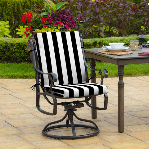 Arden Selections outdoor chair cushion 20x44 side view; water-repellent finish protects during light rain.