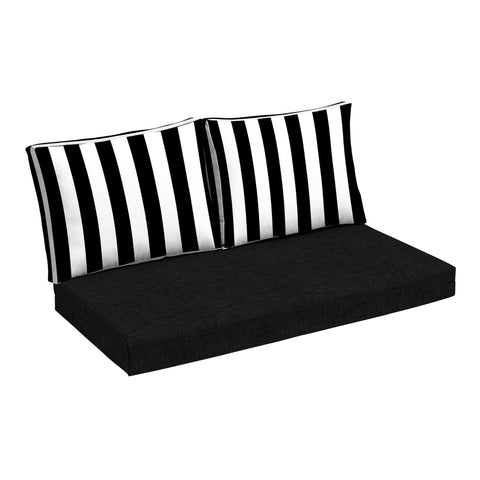 Arden Selections outdoor loveseat cushion set front view for patio comfort on a 48x24 seat