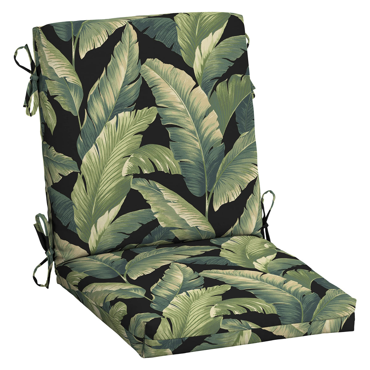 Arden Selections outdoor midback chair cushion Onyx Cebu close-up shows durable fabric texture.