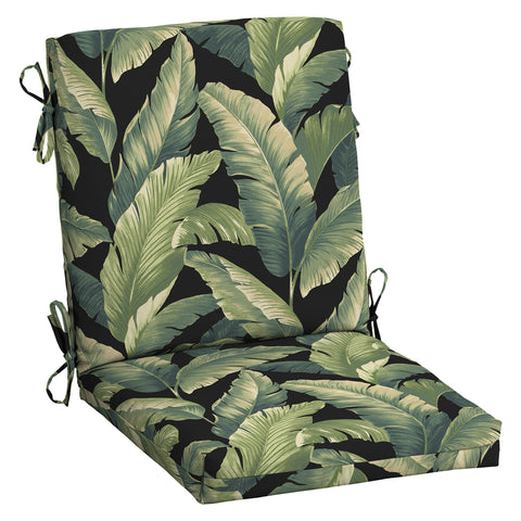 Arden Selections outdoor midback chair cushion Onyx Cebu close-up shows durable fabric texture.