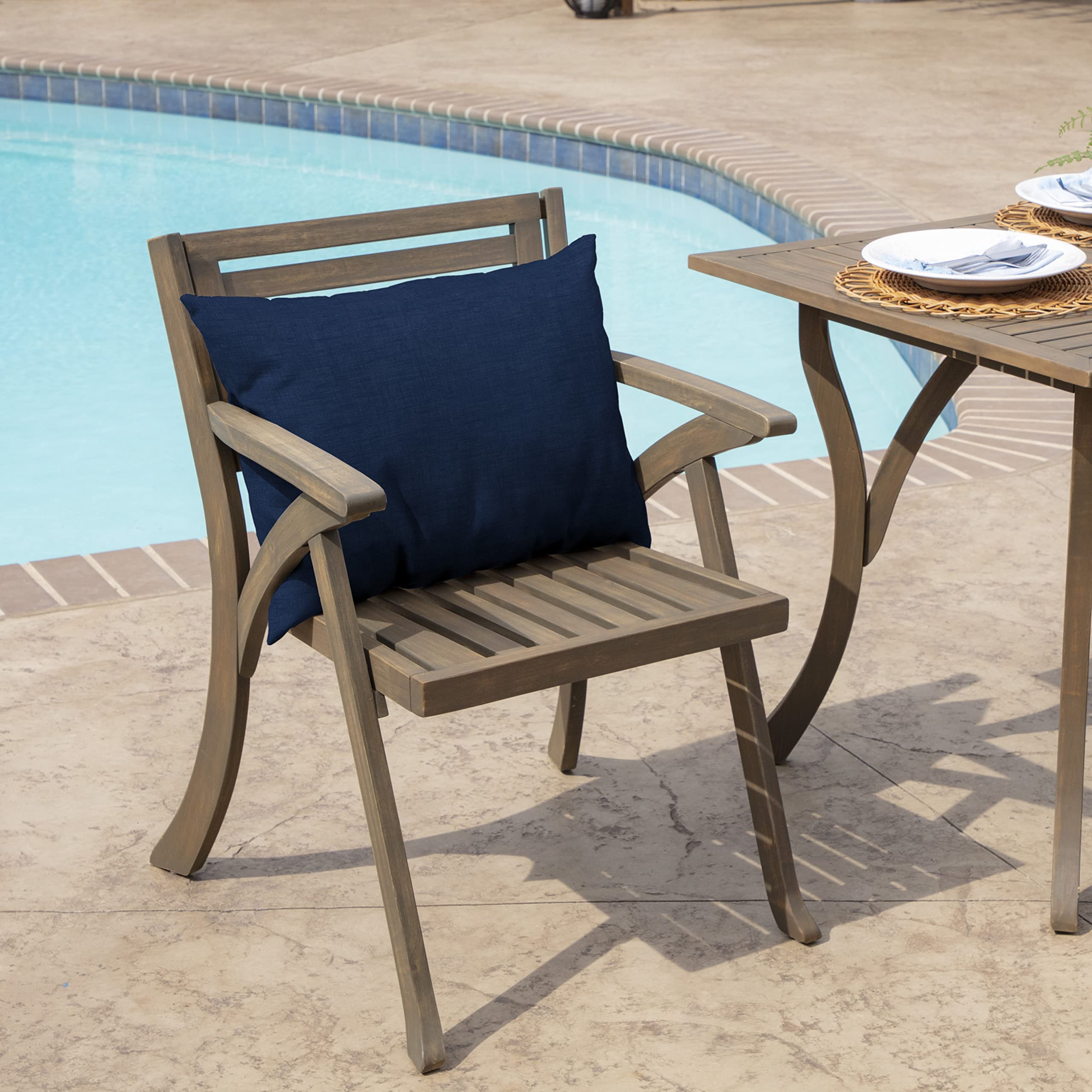 Arden Selections rain-proof fabric protects cushions during light showers.