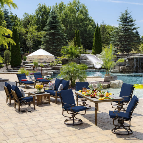 Arden Selections cushion designed for dining use on standard outdoor chairs.