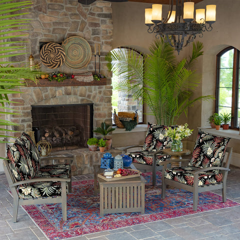 Arden Selections cushions on an outdoor sofa demonstrating versatility