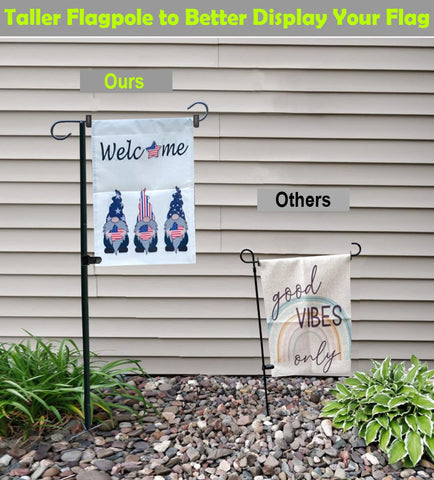 Ardier screw-on joints and Velcro clips secure 12x18 flags.