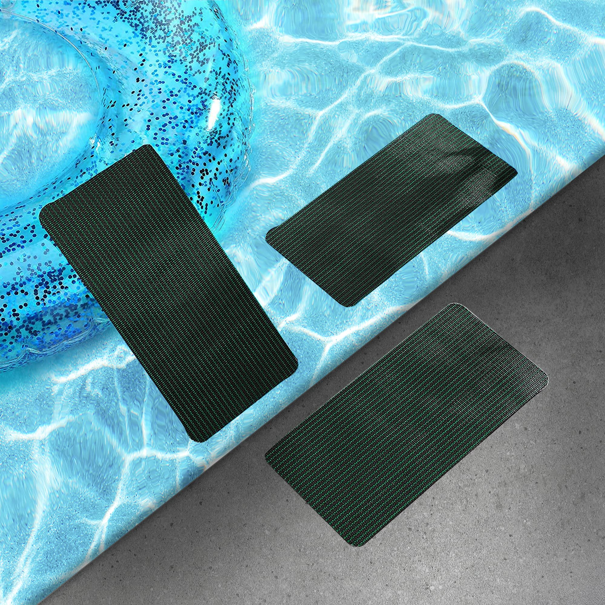 ARDILA VEELA weather resistant patch withstands snow and sun while protecting pool covers.