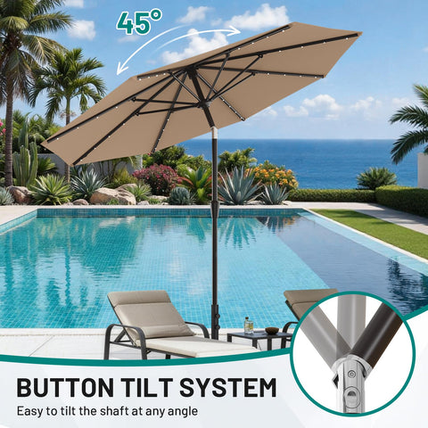 AreShark durable eight-rib iron construction supports sturdy outdoor shade.