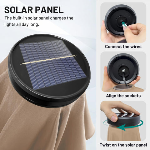 AreShark solar-powered lighting creates a cozy glow after sunset.