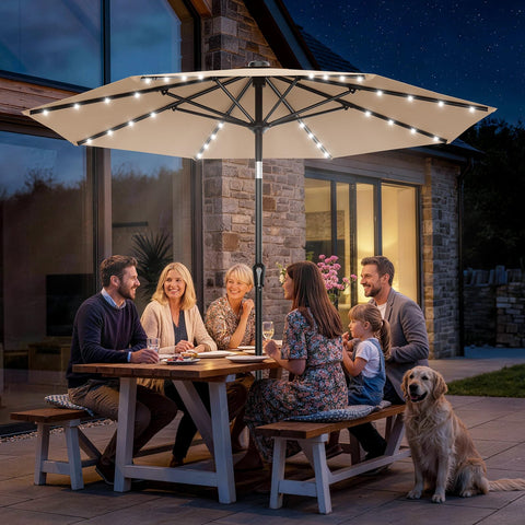 AreShark outdoor umbrella suitable for garden, deck, or beach setups.