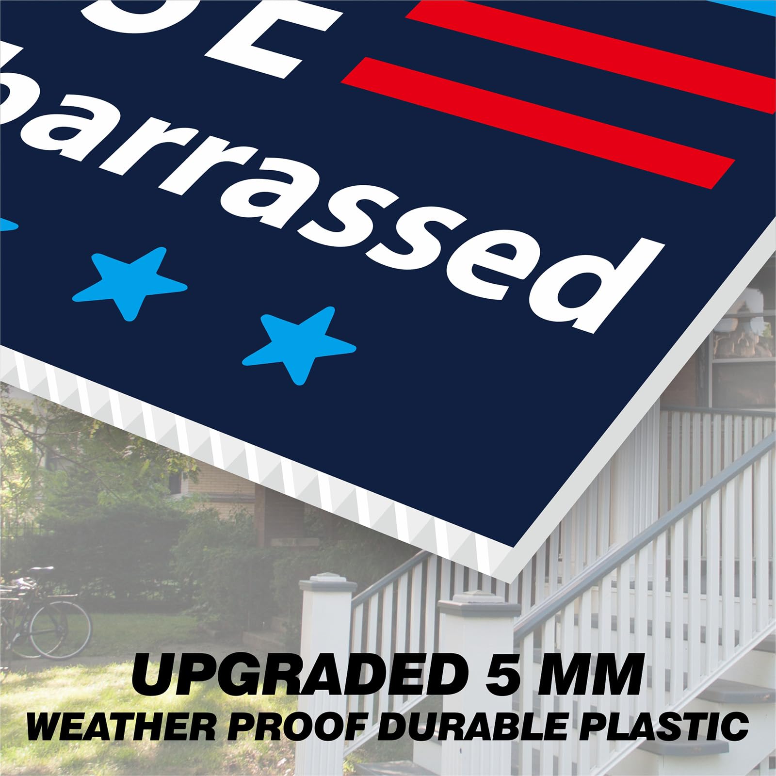 Are We Great Yet blue yard sign sparks community conversations in front yards.