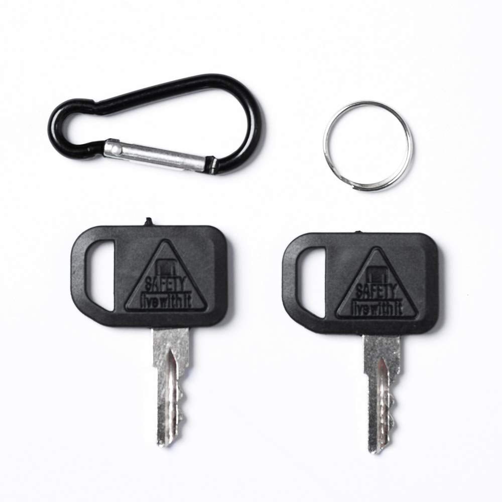 Aree gator ignition keys pair for John Deere and compatible models, ready to replace worn keys.
