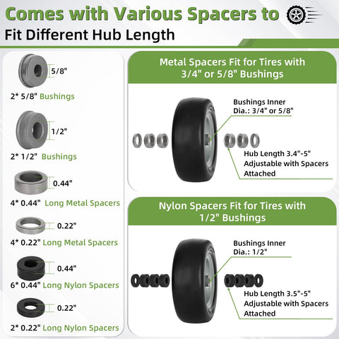 Aremae polyurethane tire core delivers puncture-free ride and maintenance-free use.