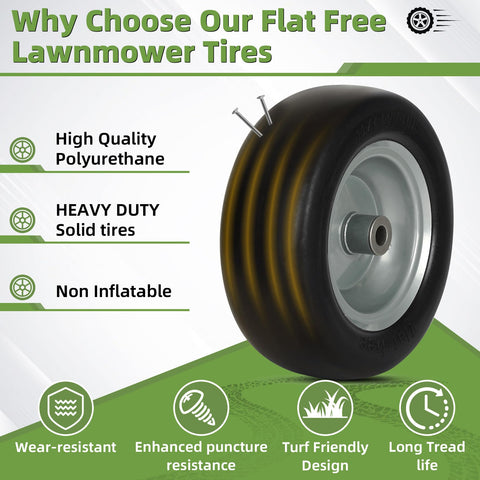 Aremae smooth tread lawn tire protects your lawn while delivering steady traction.