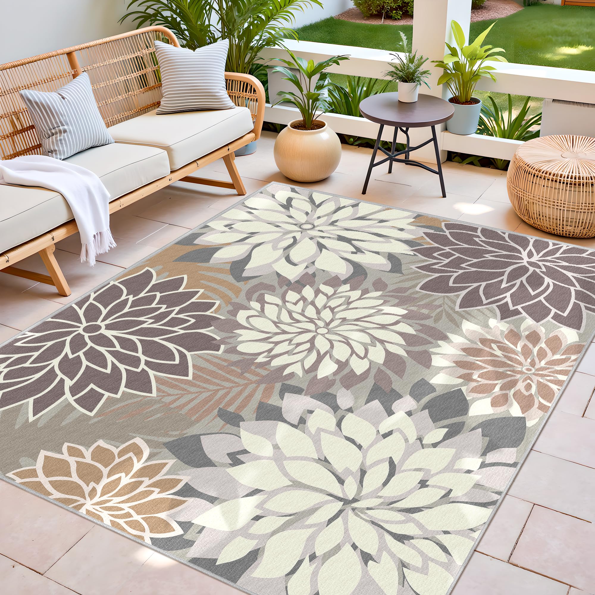 Arenarug washable outdoor rug designed to withstand weather and simplify cleanup