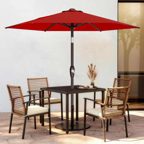 AreShark red umbrella with 6 ribs provides sturdy support