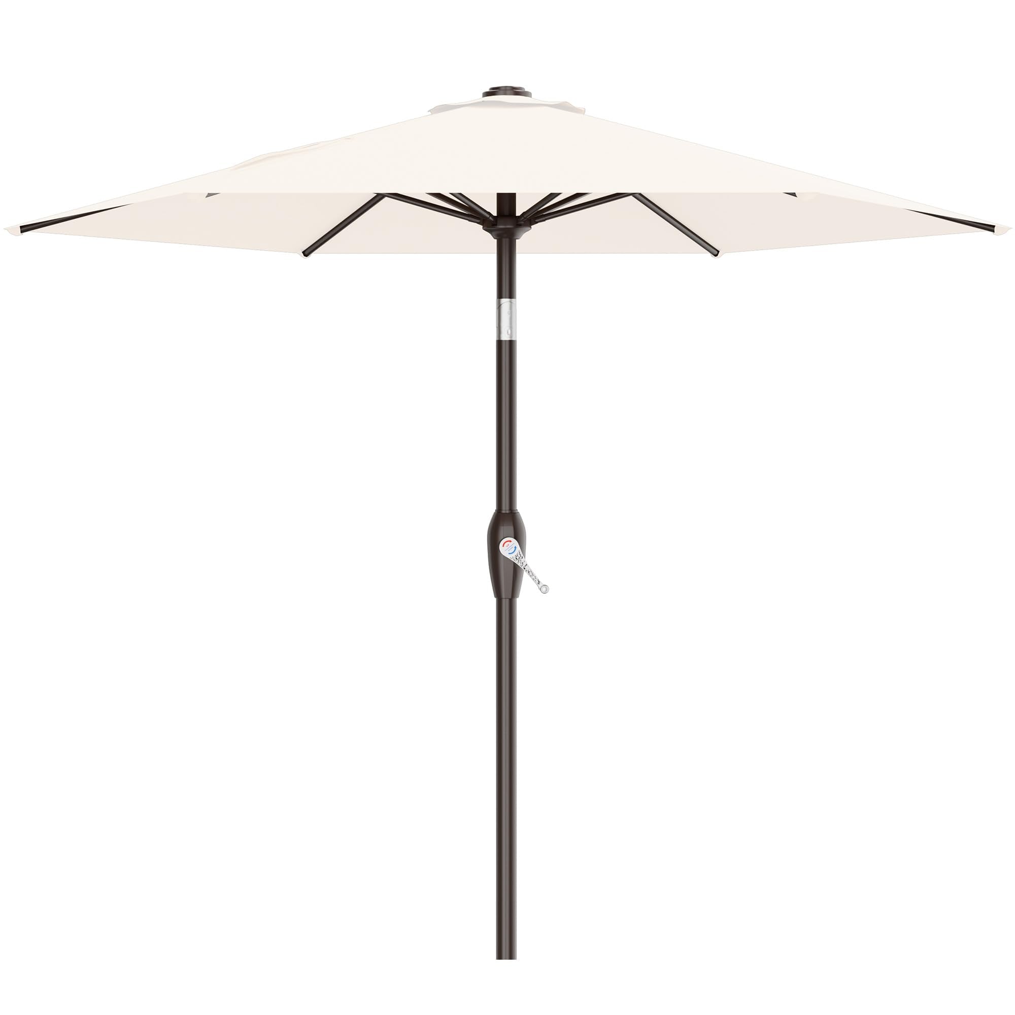 AreShark cream white 7.5ft patio umbrella shading a sunny deck