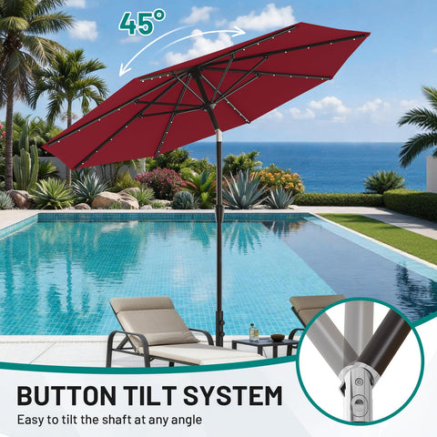 AreShark 8-rib frame offers sturdy shade on breezy evenings.