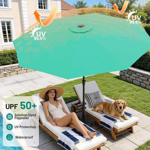 AreShark 8-rib market umbrella delivers sturdy support in breezy outdoor spaces.