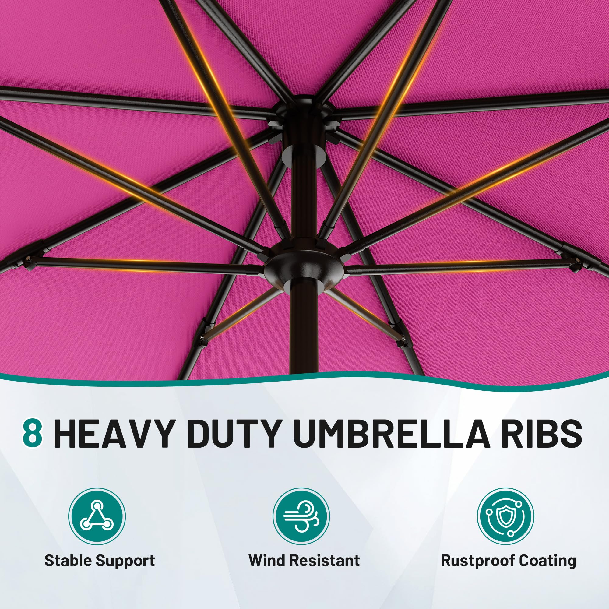 AreShark crank-open system enables quick setup for shade.