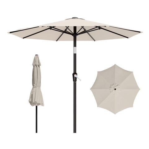 AreShark 9 ft patio umbrella crank tilt shading a dining set for outdoor meals