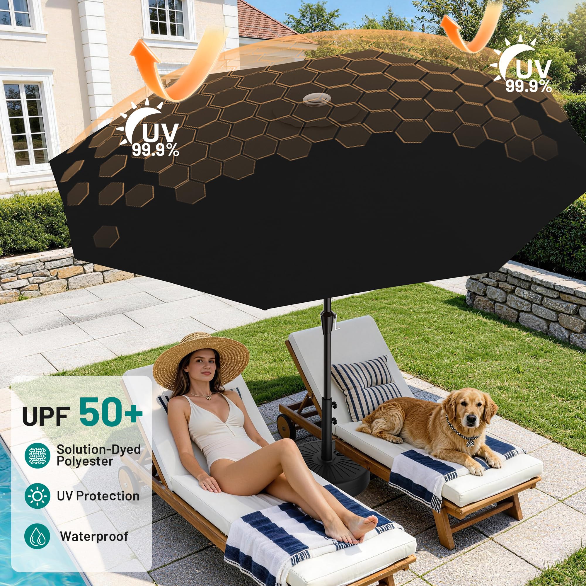 AreShark powder-coated iron pole resists rust for long-term outdoor use.