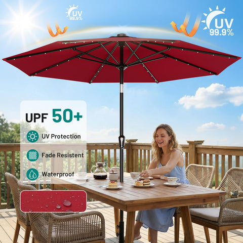 AreShark all-day shade and night ambiance for patio.