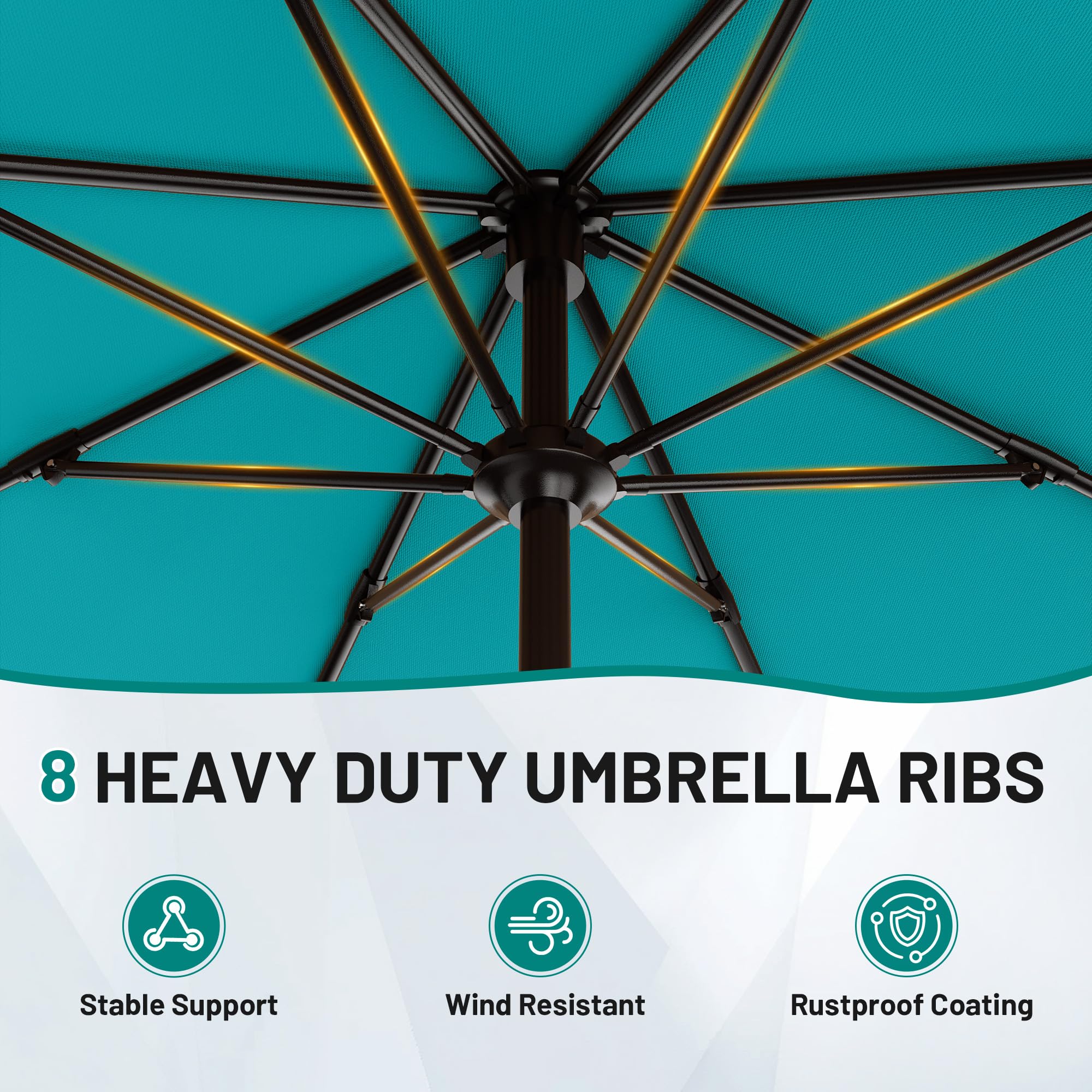 AreShark crank-open mechanism lake blue for quick shade anytime.