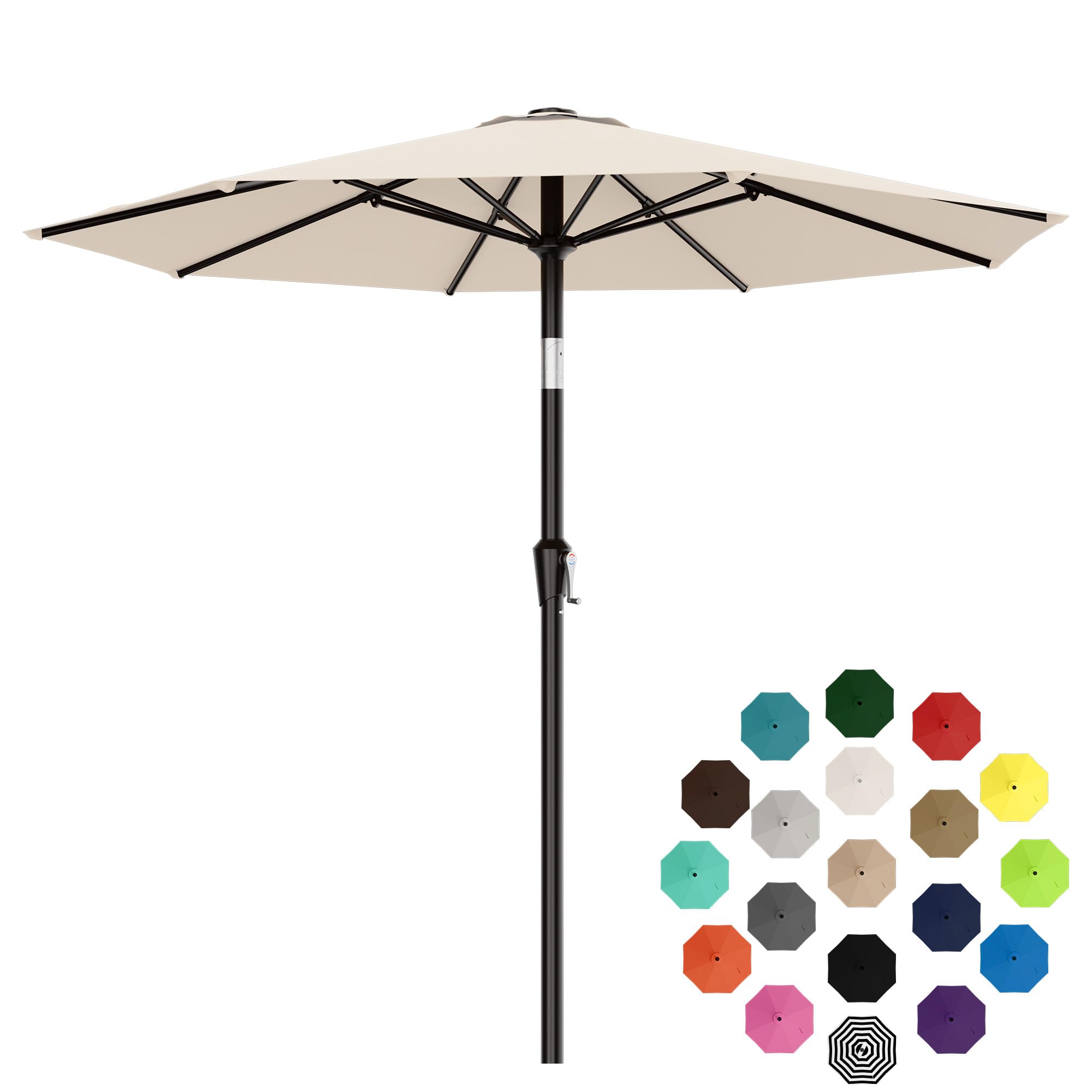 AreShark patio umbrella with 8 ribs provides a sturdy frame for garden and poolside