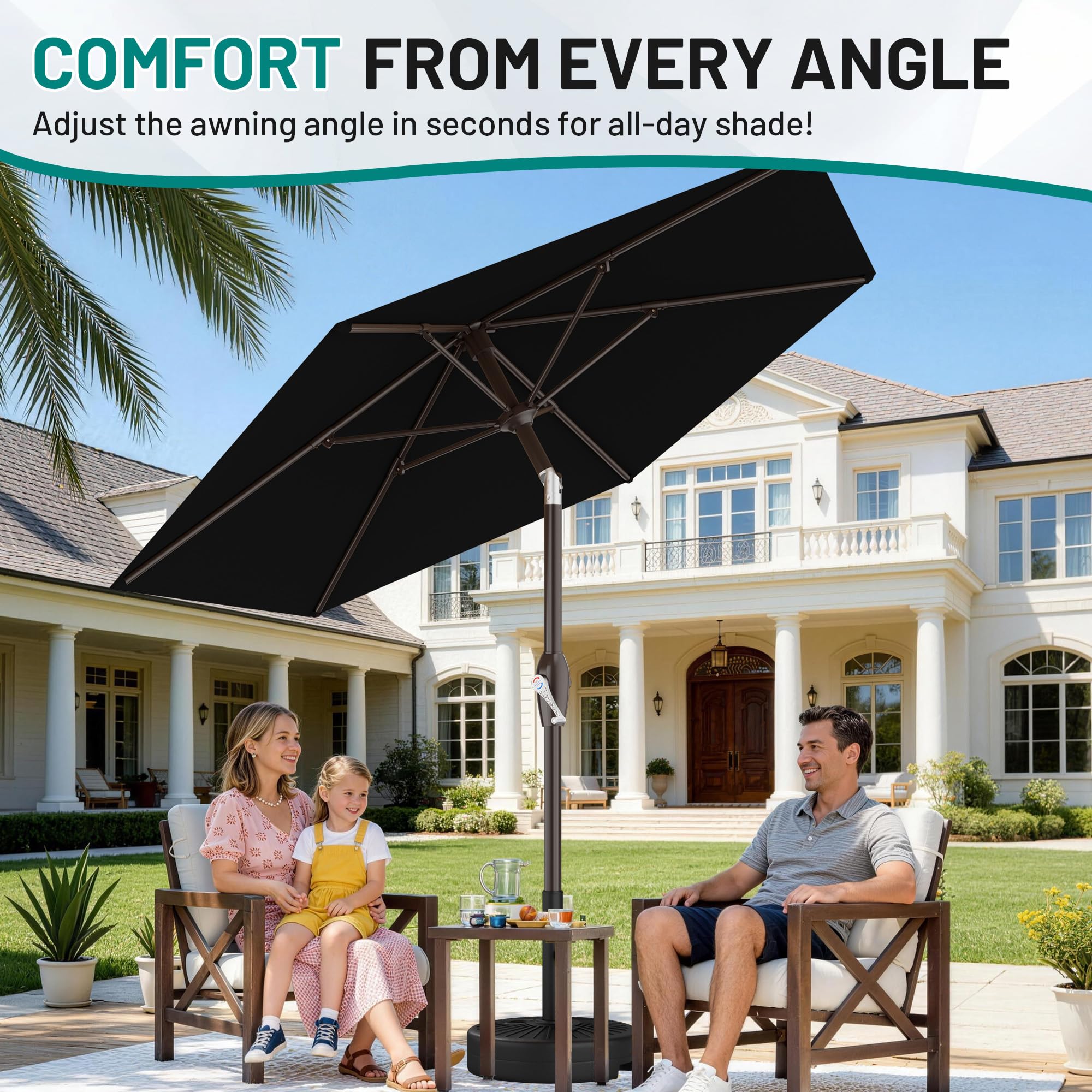 AreShark powder-coated iron pole adds durable, weather-ready support
