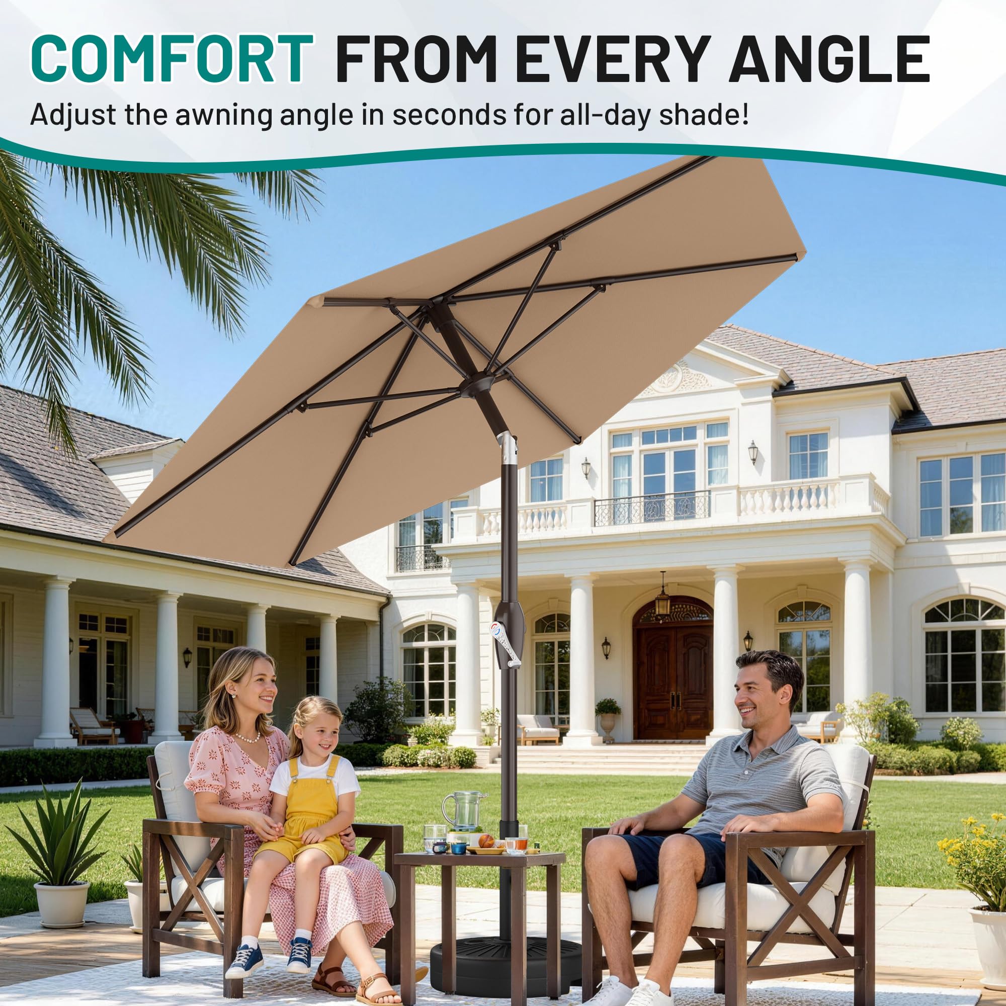 AreShark powder-coated iron pole stays durable in outdoor conditions.
