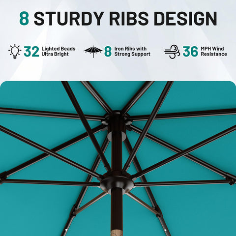AreShark solar panel powers 32 lights for energy-efficient evenings.