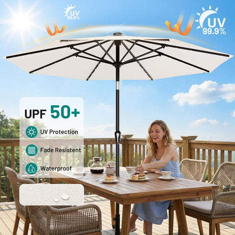 AreShark 32-light setup delivers ample illumination for outdoor dining.