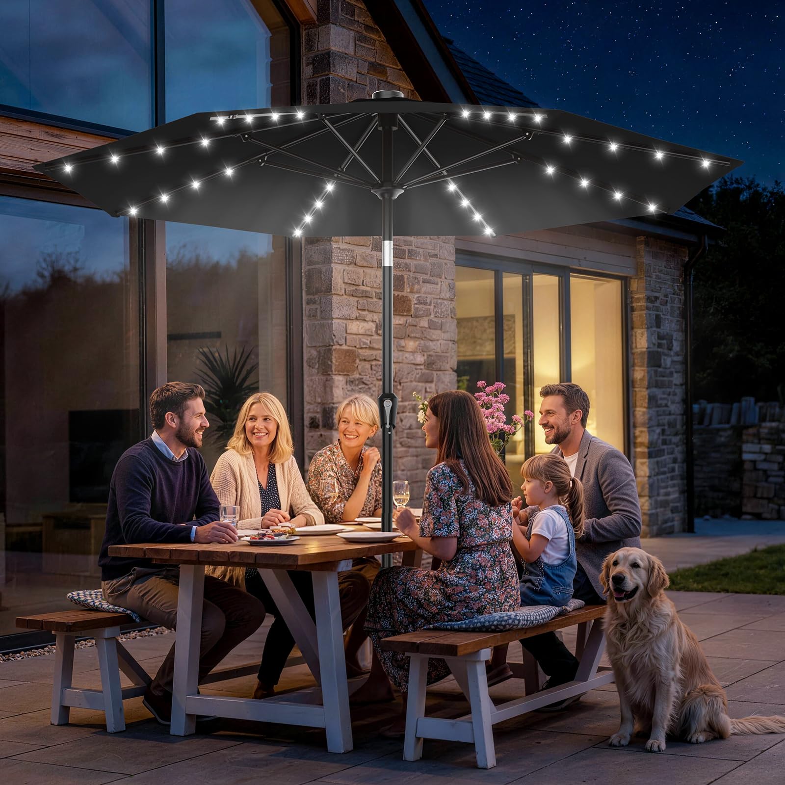 AreShark-black-finish enhances modern outdoor aesthetics.