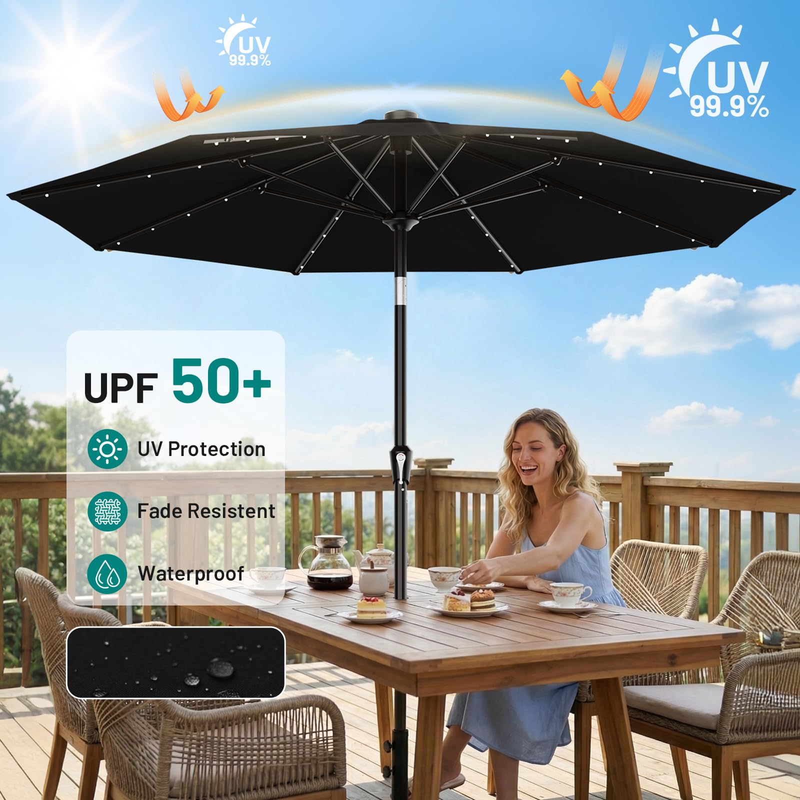 AreShark poolside-use ready for garden, patio, or balcony.