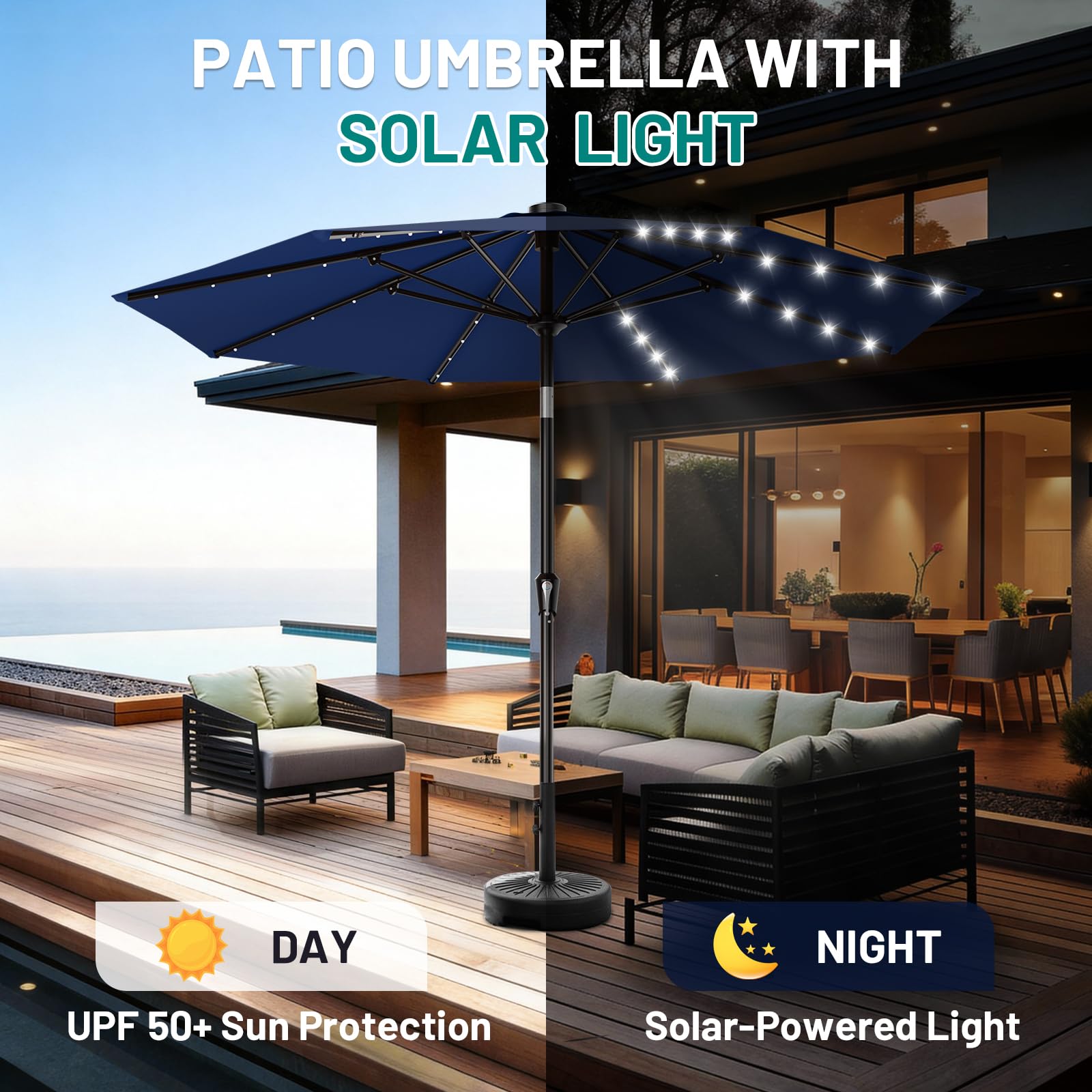 AreShark warm ambient lighting enhances nights by the patio or deck