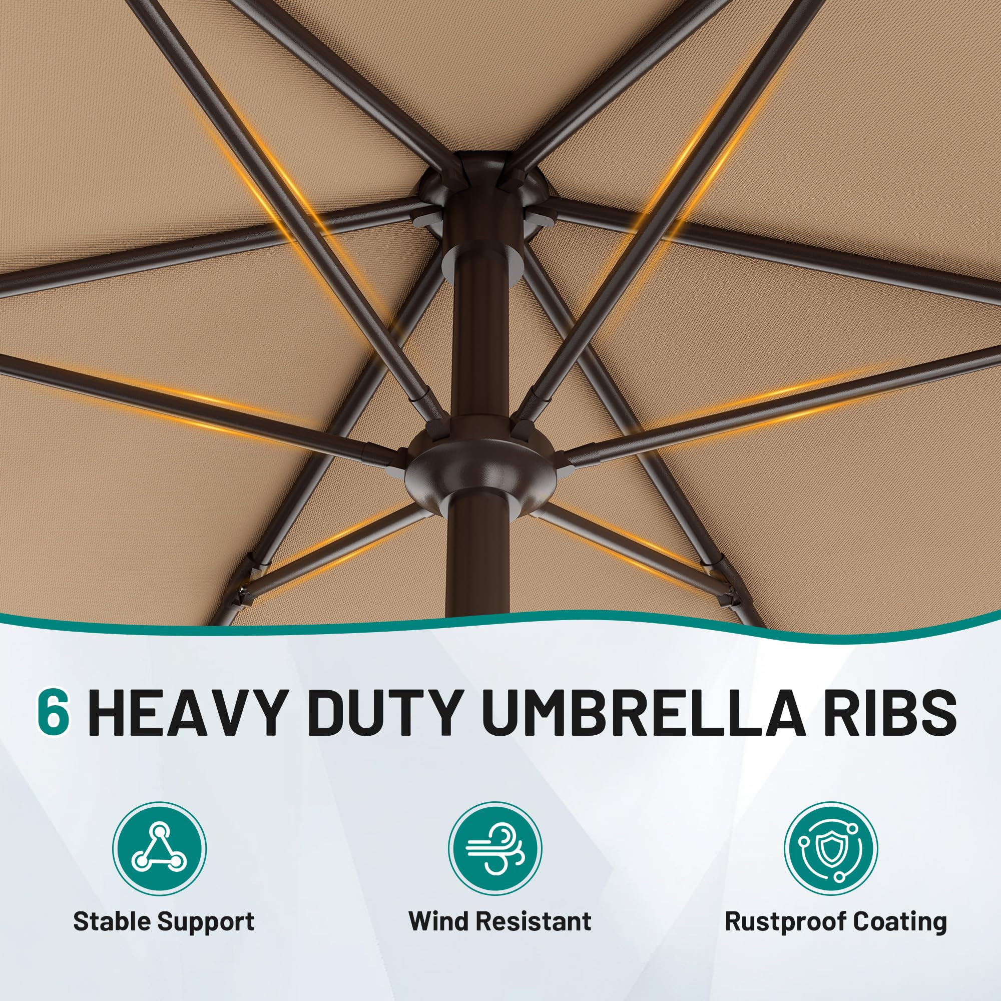 AreShark waterproof fade-resistant fabric keeps shade dry and vibrant.