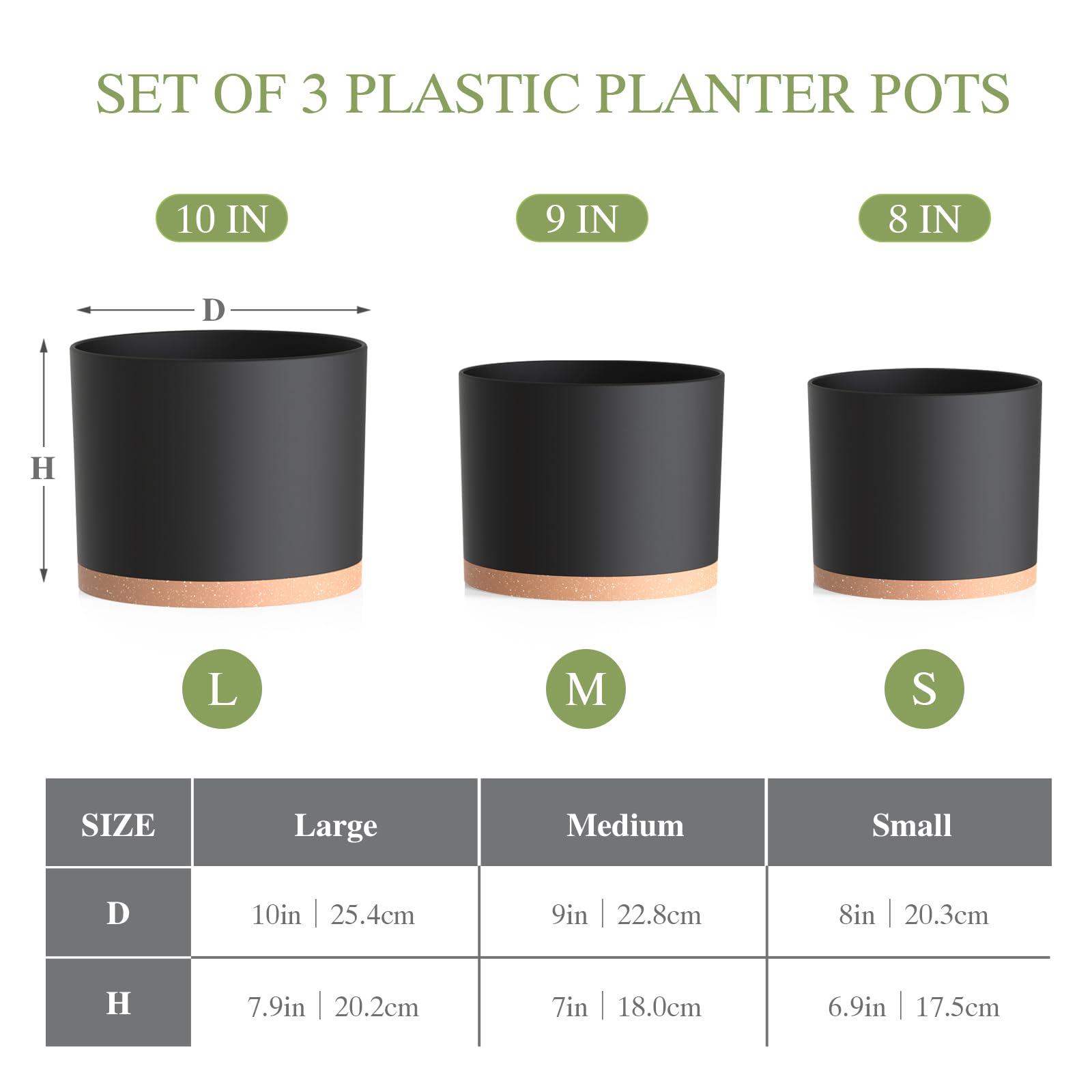Areutxbis 8-inch plant pot with drainage for small herbs