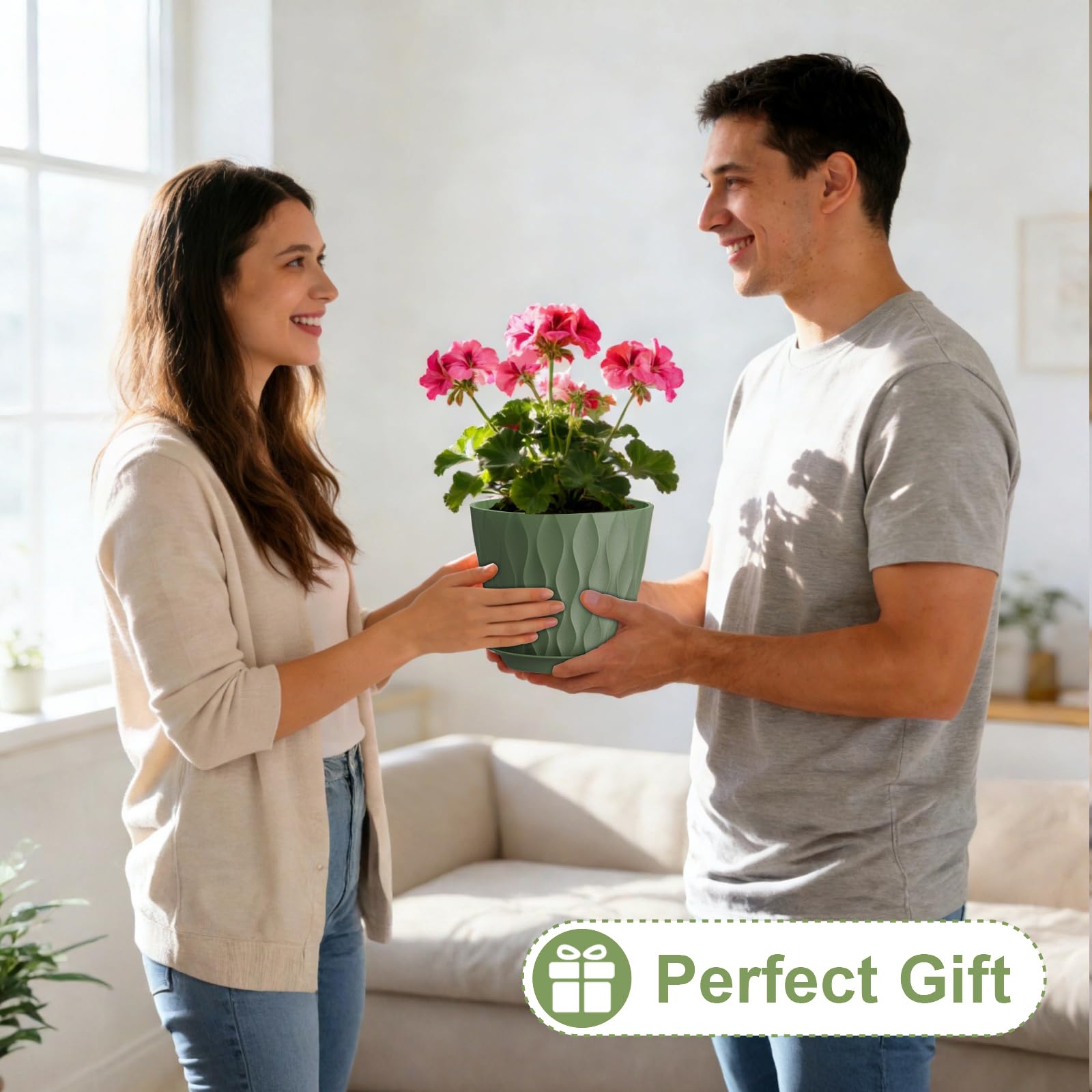 Areutxbis 8-inch pot is suitable for indoor or outdoor use