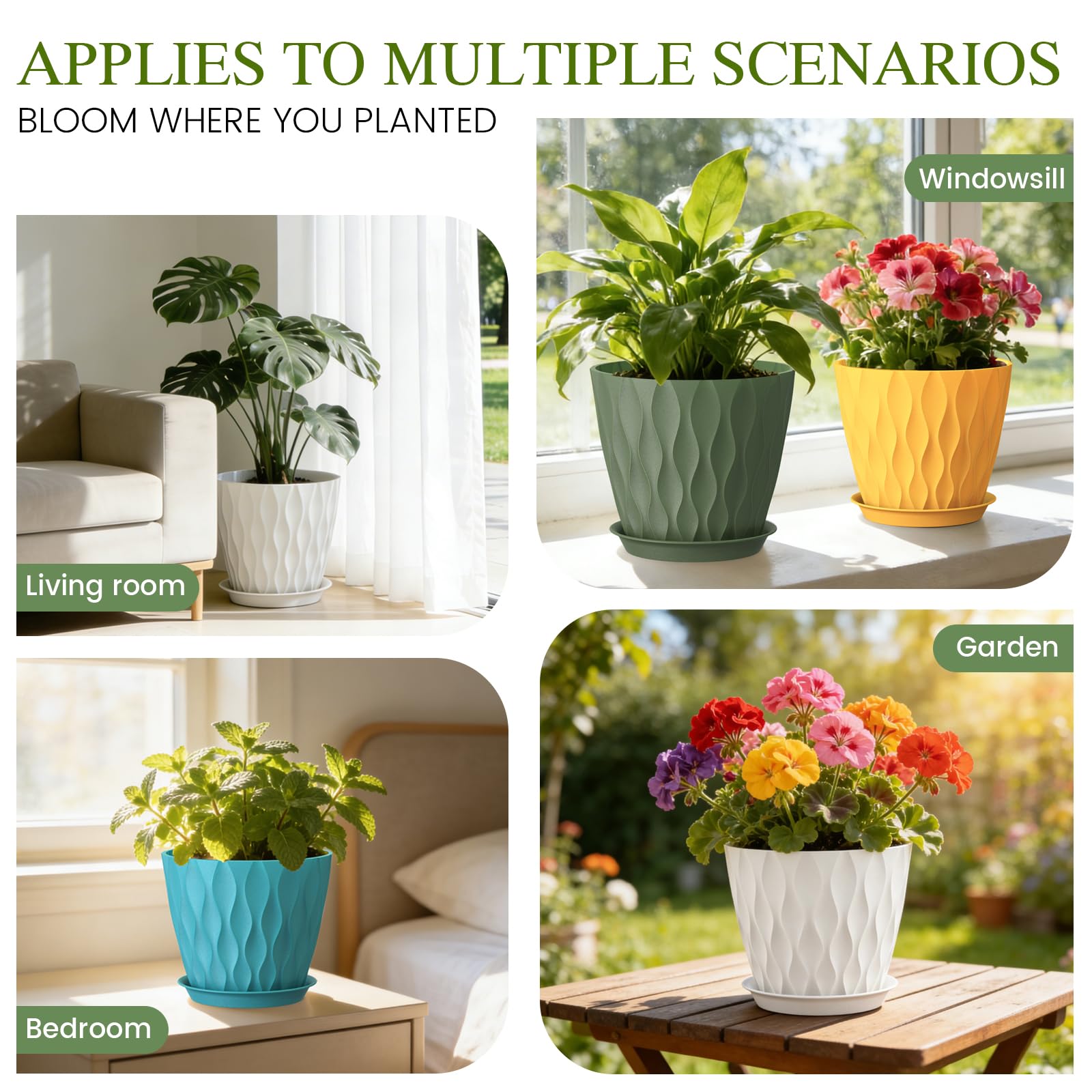Areutxbis 8-inch pot with reinforced rim for durable daily use