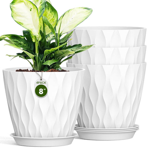 Areutxbis 8 inch pot with water-ripple design for stylish indoor displays