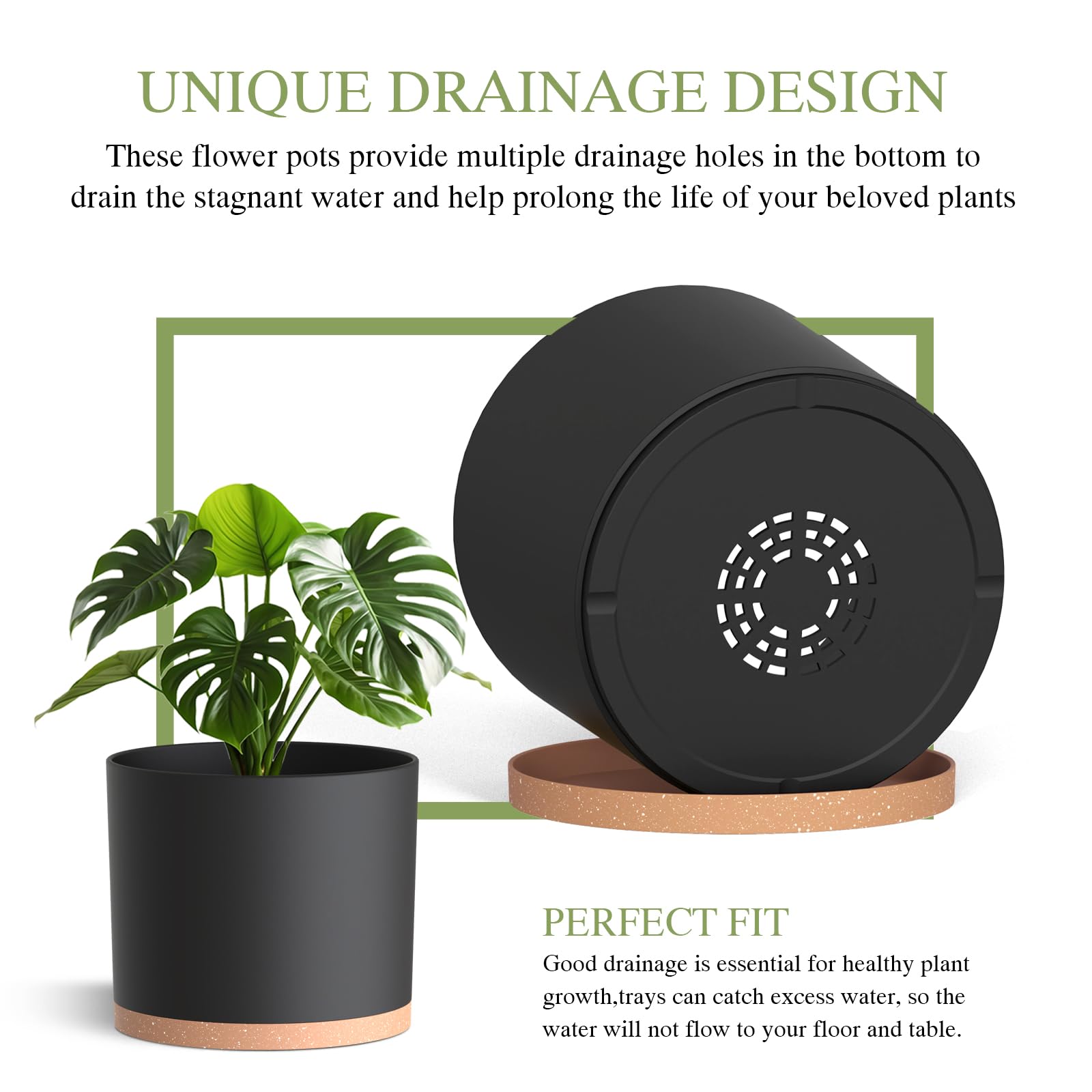 Areutxbis detachable saucer for 10-inch pot protects floors