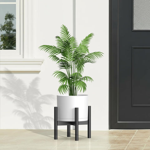 Areutxbis modern round planter suits minimalist home decor in white.