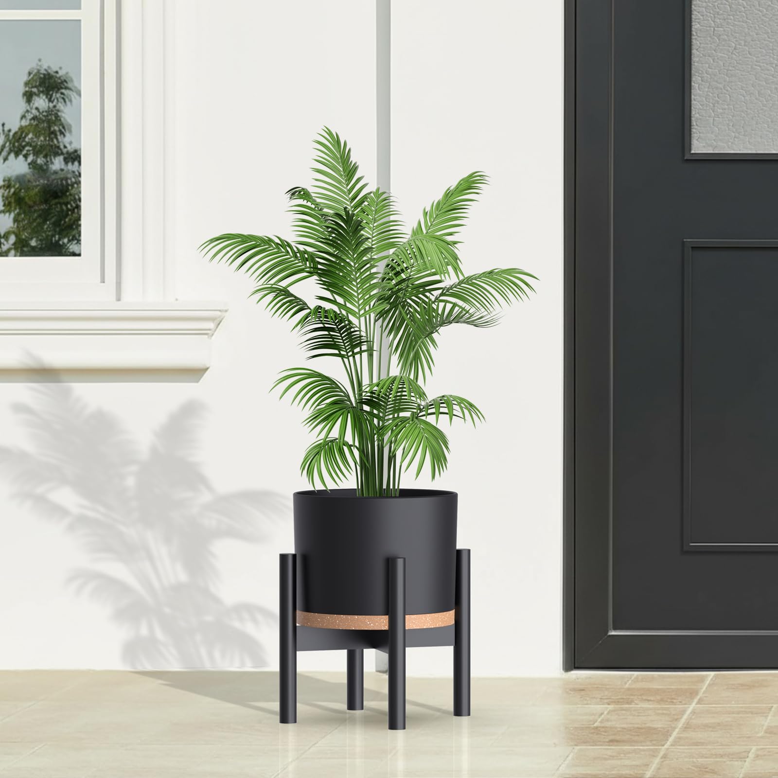 Areutxbis modern round planter set with matte finish for contemporary decor