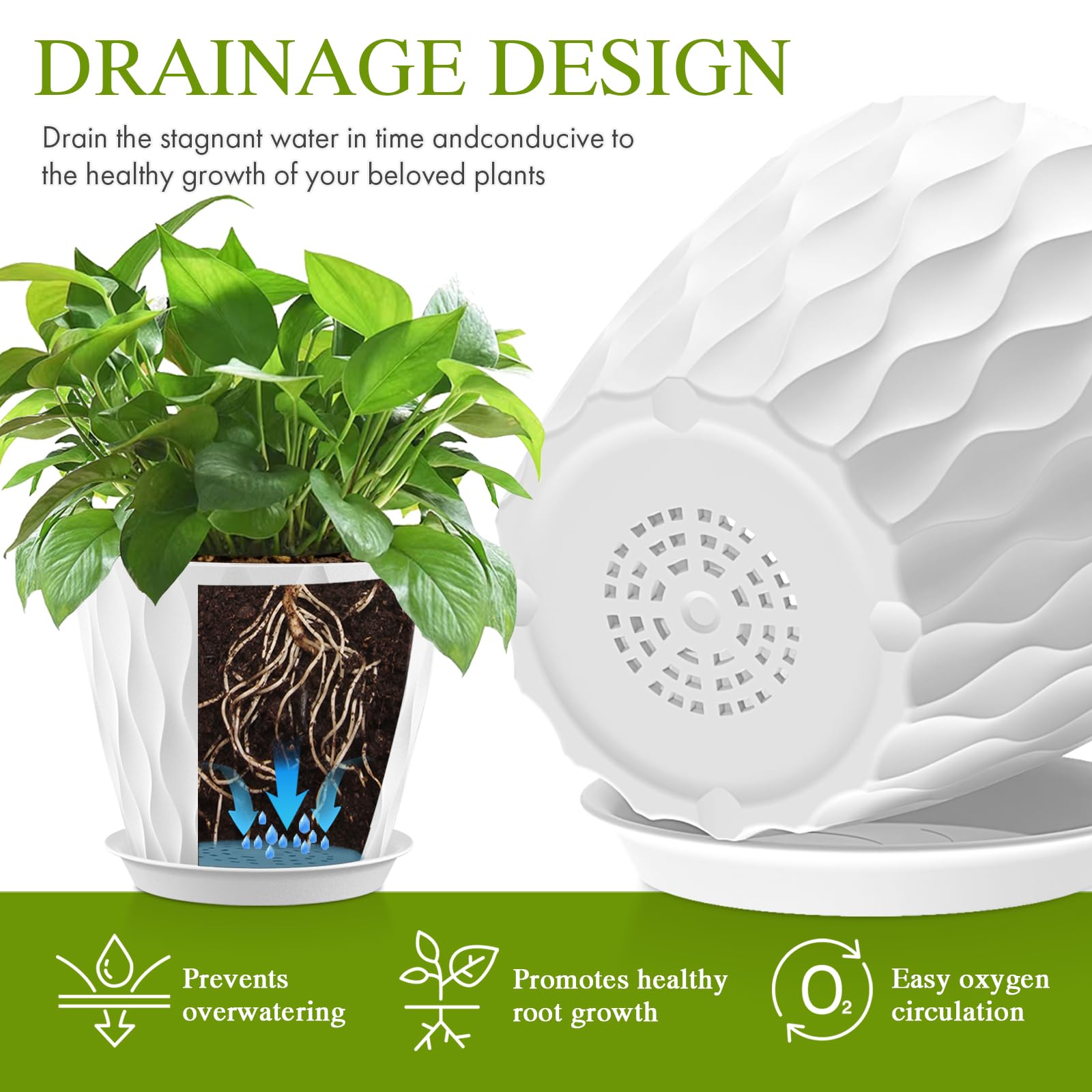 Areutxbis UV-resistant PP plastic pot keeps colors vibrant