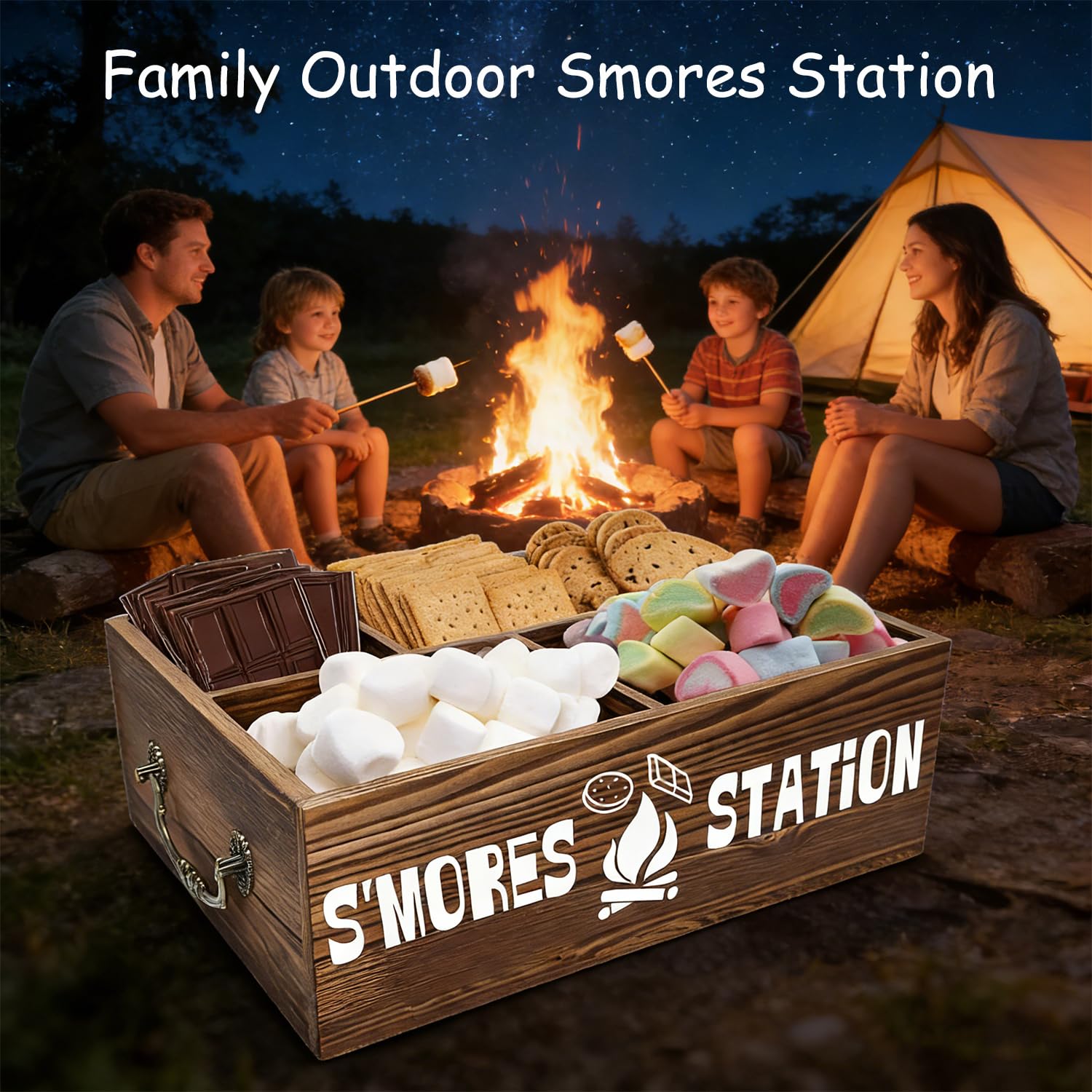Arflo smores kit compartments keep ingredients organized