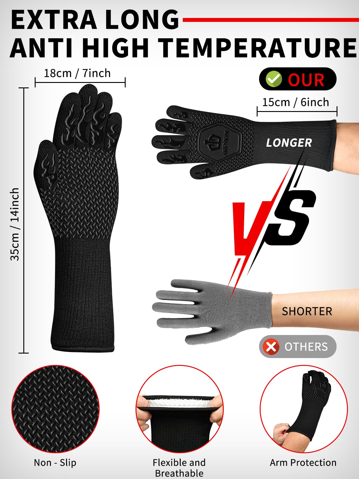 ARFNKIM gloves are versatile for grilling, baking, welding, and more.