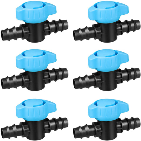 Arfun six-pack drip valves with barbed ends for secure, leak-free connections.