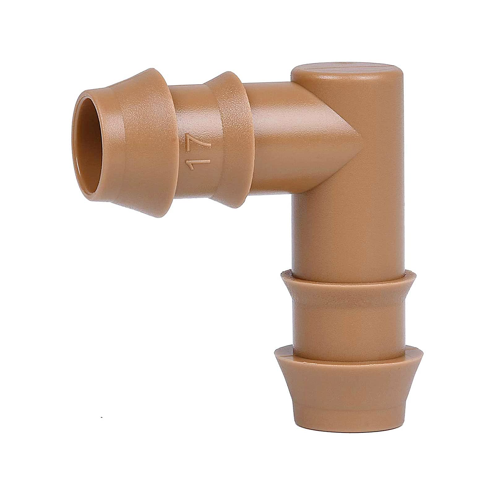 Arfun drip elbow connector with barbed ends ensures a secure leak-free join.