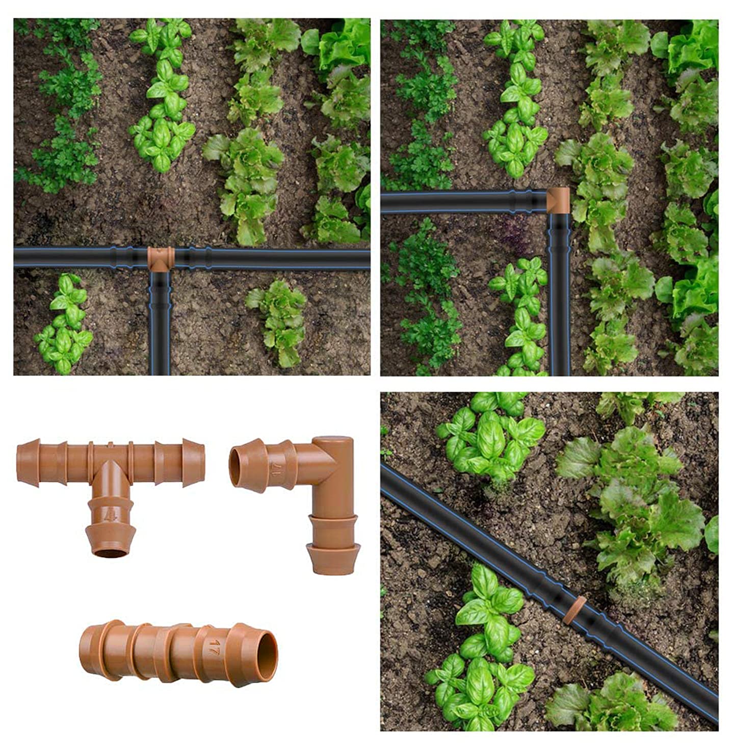 Arfun half-inch tubing connector set closeup with durable barbs