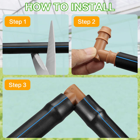 Arfun elbow fitted into tubing demonstrates tool-free, clamp-free installation.